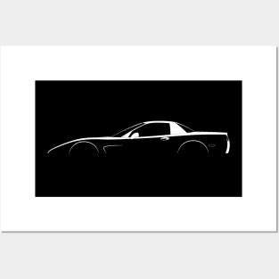 Chevrolet Corvette (C5) Silhouette Posters and Art